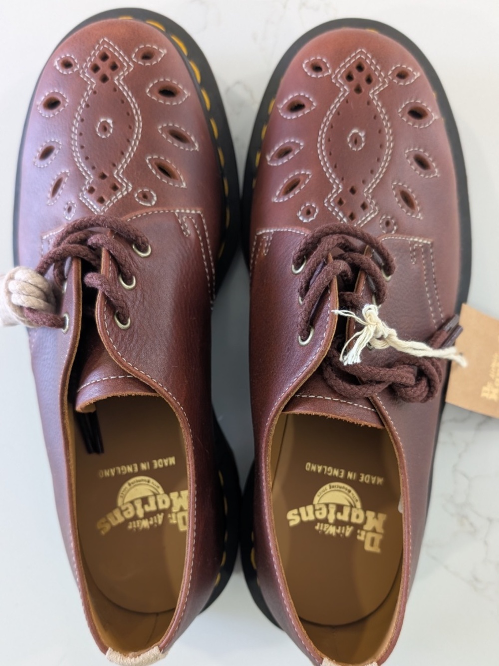 Dr. Martens 1461 Made in England Desert Oasis Suede Oxford Cutout Brown UK 7 - Picture 7 of 15